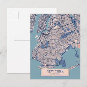 Postale New York États-Unis Carte de la ville venteuse Voy