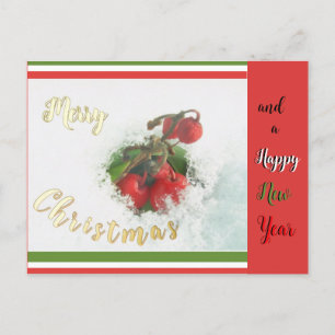 Postale Noël & Nouvel An Croûte de baies rouges. Carte pos