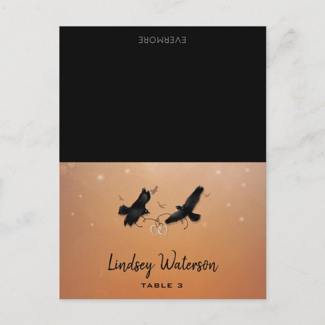 Postale Nom du client Carte de table imprimée Ravens Hallo (Devant)