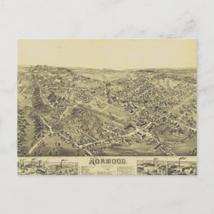 Postale Norwood, MA Carte Vintage 1882