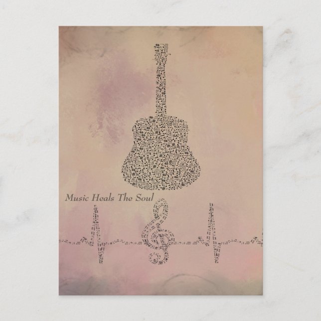 Postale Notes de guitare avec carte de note de battement c (Devant)