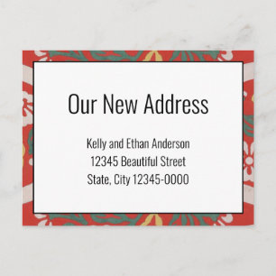 Postale Notre nouvelle adresse Carte de faire-part floral 