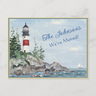 Postale Nous avons déménagé Lighthouse Water Budget Carte 