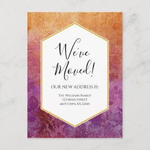 Postale Nous avons déplacé Faire-part Ombre Florals carte 