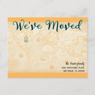 Postale Nous avons déplacé la carte Vintage avec l'adresse