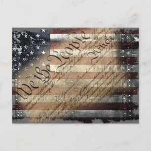 Postale NOUS LE PEUPLE VINTAGE INDUSTRIEL USA FLAG Carte p