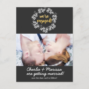 Postale NOUS SOMMES FIANCÉS Annonce Photo de mariage Carte