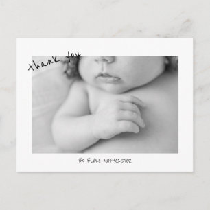 Postale Nouveau Baby Cute Police Merci B/W Photo Carte pos