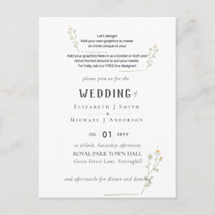 Postale NOUVEAUTÉ ! CONCEVOIR PROPRE MARIAGE INVITER Carte