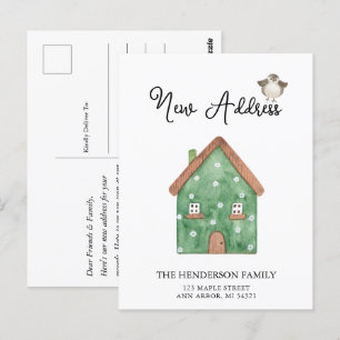Postale Nouvelle adresse Cute Home Moving Faire-part Carte