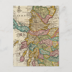 Postale Nouvelle carte correcte de l'Ecosse et des îles