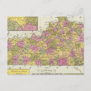 Postale Nouvelle Carte Du Kentucky