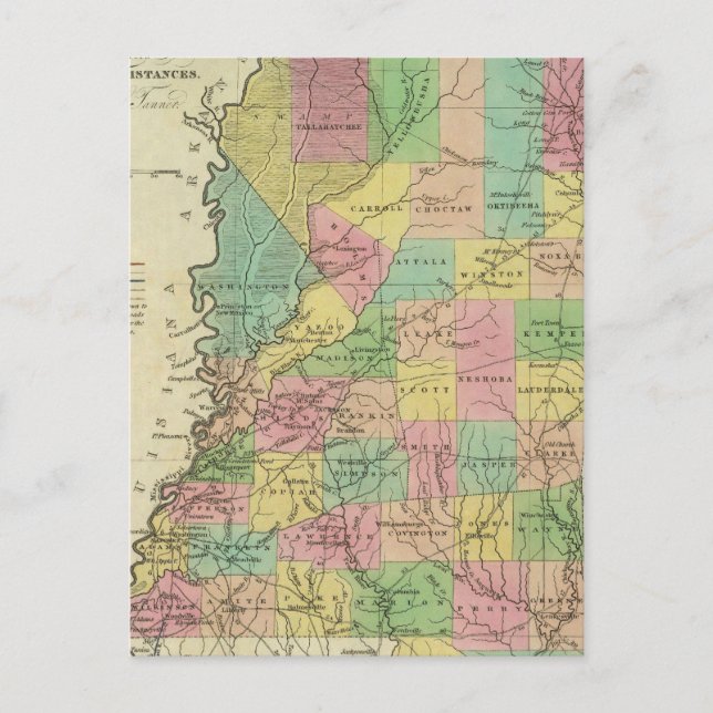 Postale Nouvelle Carte Du Mississippi 2 (Devant)