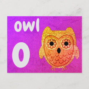 Postale o - carte flash hibou
