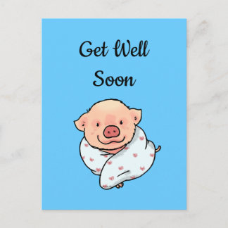 Postale Obtenez vite (cochon dans la couverture) Carte pos