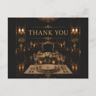 Postale Or noir Luxe Carte de remerciement | Opulent