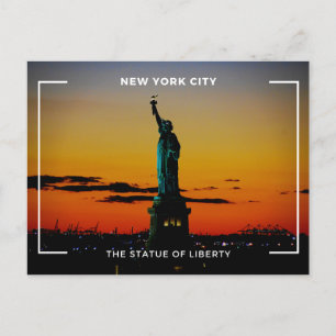 Postale Orange Minimaliste La Statue De La Liberté Carte P