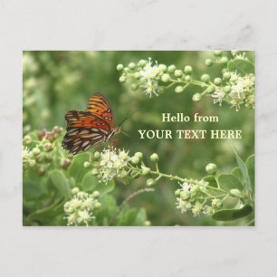 Postale Papillon orange Customisé "Bonjour de" Carte posta