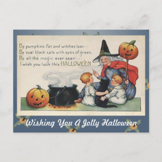 Postale Par Citrouille Gras Vintage Halloween carte postal