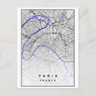 Postale Paris-France - Carte de la ville moderne