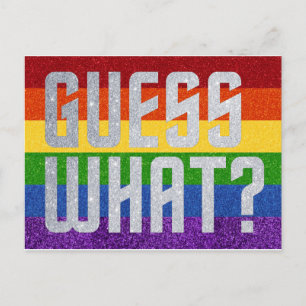 Postale PARTIES SCINTILLANT LGBT Devine Quoi ? Carte de so