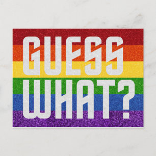 Postale PARTIES SCINTILLANT LGBT Devine Quoi ? Carte de so
