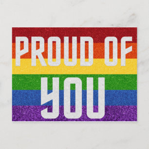 Postale PARTIES SCINTILLANT LGBT Fière De Vous Carte