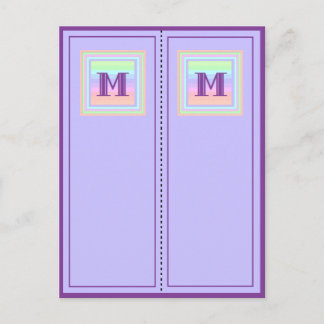 Postale Pastel Patterned Monogram M Signets de carte posta