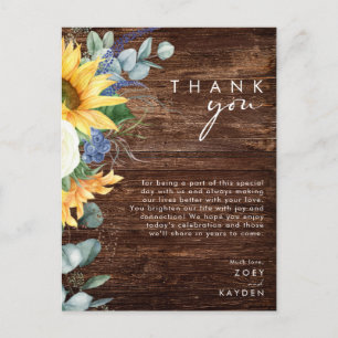 Postale Pays Tournesol Carte de Remerciement de Réceptio