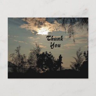 Postale Paysage de coucher de soleil chaud Carte de remerc