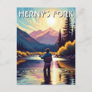 Postale Pêche à la mouche à Henry's Fork Idaho Carte posta