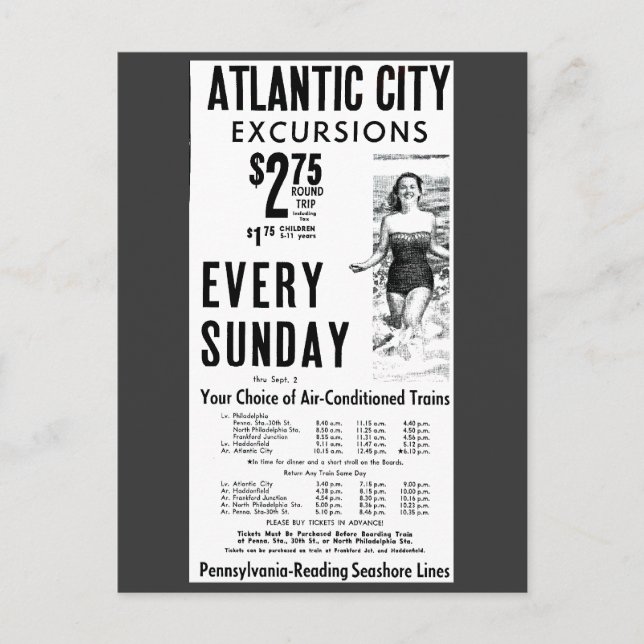 Postale Pennsylvanie Lecture Seashore Lines 1962 Carte pos (Devant)