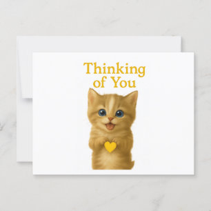 Postale Penser à vous jolie carte Kitten