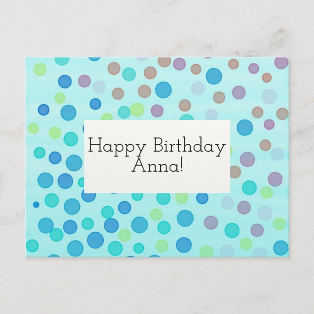 Postale Personnalisable Joyeux confetti de carte d'anniver (Devant)
