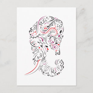 Postale perte d'éléphant-mère carte de sympathie ornée