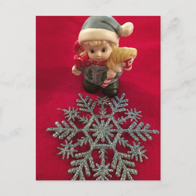 Postale Petit Elfe ~ Carte de Noël (Devant)