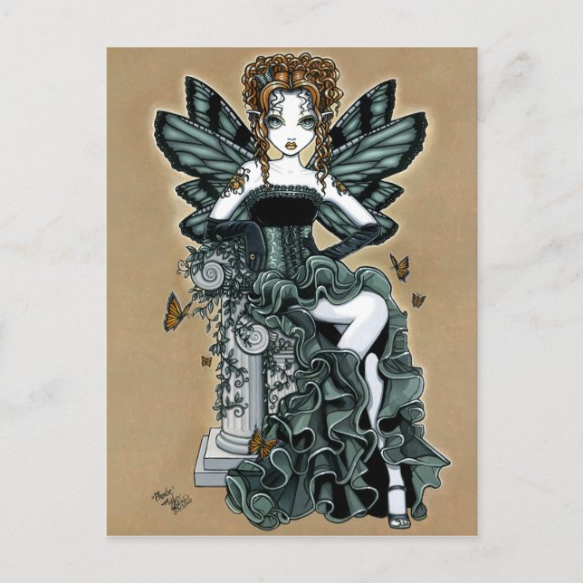 Postale "Phoebe" Couture gothique Papillon Fée Carte posta (Devant)