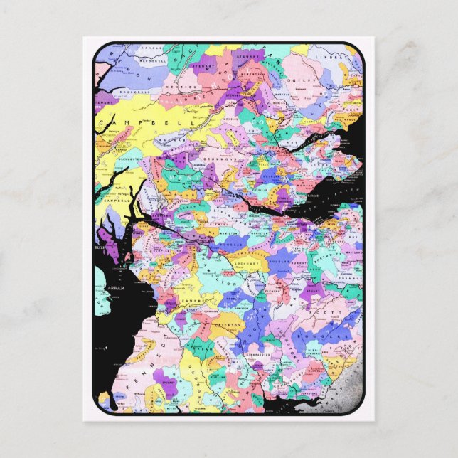 Postale Photo écossaise de clans de carte de l'Ecosse (Devant)