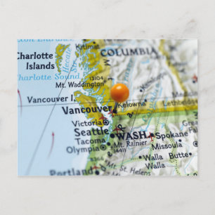 Postale Pingle de carte placée à Vancouver, Canada sur la 