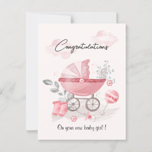 Postale Pink Strand fille félicitations carte