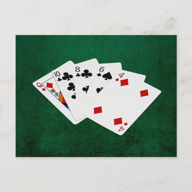 Postale Poker Hands - Haute Carte - Reine (Devant)