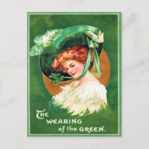Postale Port vintage de la carte Green St Patrick