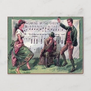 Postale Port vintage de la carte Green St Patrick