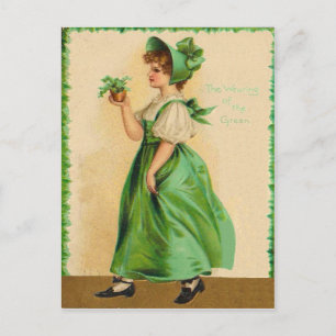 Postale Port vintage de la carte Green St Patrick