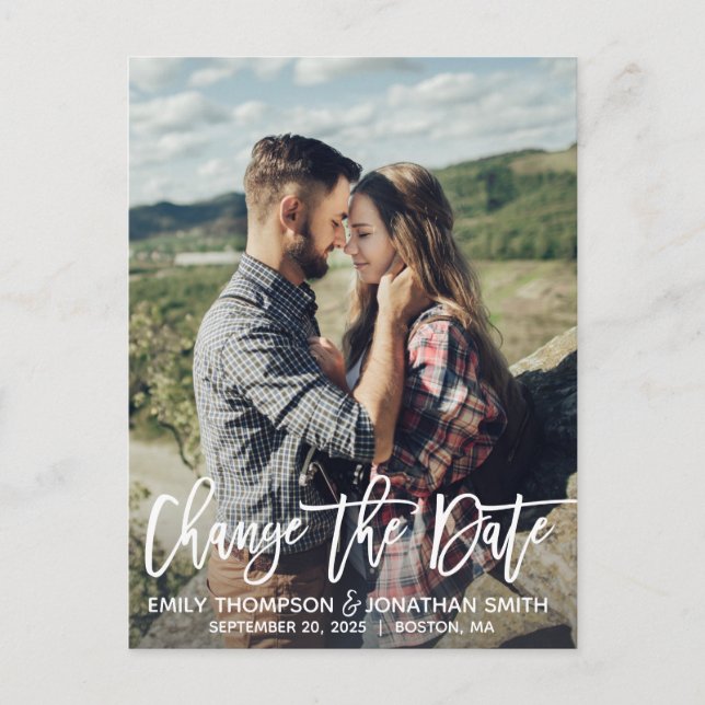 Postale Portrait Moderne Image Modifier La Date Carte Post (Devant)