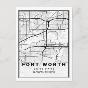 Postale Poster de la carte de Fort Worth Texas USA Travel 