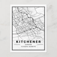 Poster de la carte de la ville de Kitchener Ontari