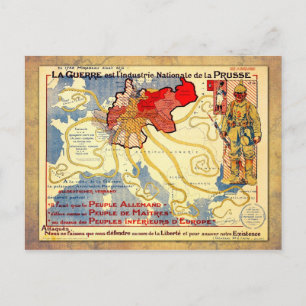 Postale poster de la carte vintage de la Première Guerre m