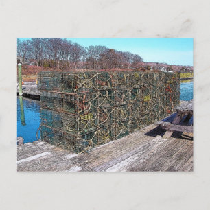 Postale Pots de homard, port de York, Maine - carte