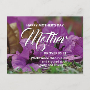 Postale PROVERBS 31 Floral Happy Mother's Day Carte postal
